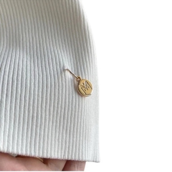 MILLY White Knitted Halter Neck Open Back Sleeveless Top Size Large - Picture 15 of 15